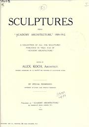 Cover of: Sculptures from "Academy Architecture", 1909-1912 by Koch, Alexander