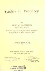 Cover of: Studies in prophecy