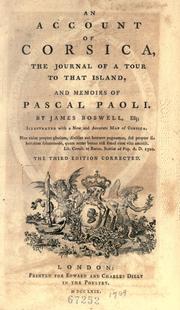 Cover of: An account of Corsica by James Boswell
