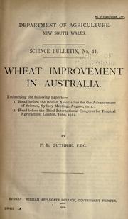 Cover of: Wheat improvement in Australia ...