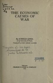 Cover of: The economic causes of war by Achille Loria, Achille Loria