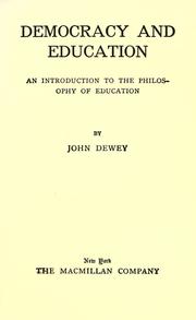 Cover of: Democracy and education by John Dewey
