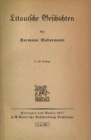 Cover of: Litauische Geschichten. by Hermann Sudermann