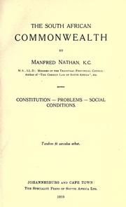 The South African commonwealth by Manfred Nathan