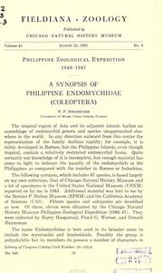 A synopsis of Philippine Endomychidae (Coleoptera) by Henry Frederick Strohecker