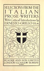 Cover of: Selections from the Italian prose writers