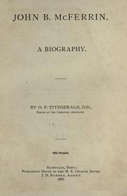 Cover of: John B. McFerrin: a biography