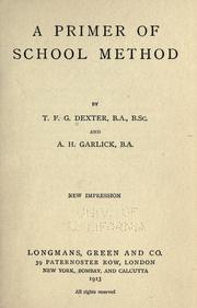 Cover of: Primer of school method.