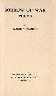 Cover of: Sorrow of war by Louis Golding