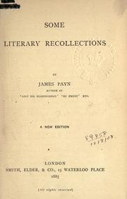 Cover of: Some literary recollections. by James Payn
