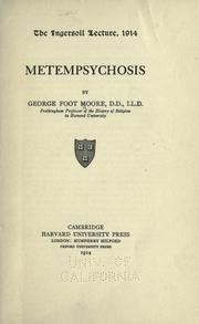 Cover of: Metempsychosis by George Foot Moore, George Foot Moore