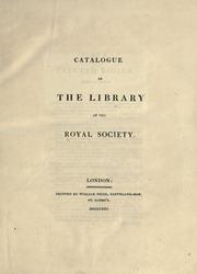 Cover of: Catalogue of the library of the Royal Society