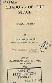 Cover of: Shadows of the stage. by William Winter, William Winter