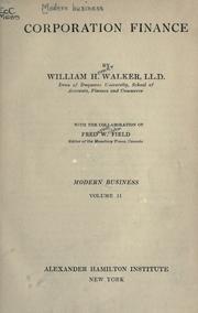 Cover of: Corporation finance by William Homer Walker