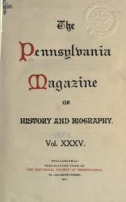 Cover of: The Pennsylvania magazine of history and biography.