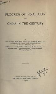 Cover of: Progress of India, Japan and China in the century. by Sir Richard Temple