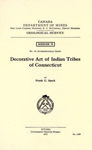 Cover of: Decorative art of Indian tribes of Connecticut