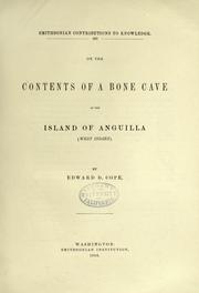 Cover of: On the contents of a bone cave in the island of Anguilla (West Indies) by Edward Drinker Cope