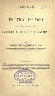 Cover of: Elements of political economy by Robert Ellis Thompson