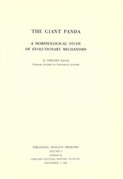 Cover of: The giant panda: a morphological study of evolutionary mechanisms