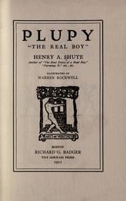 Cover of Plupy, "The real boy" by Henry A. Shute