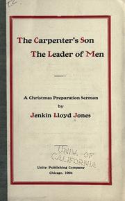 Cover of: The carpenter's son by Jones, Jenkin Lloyd