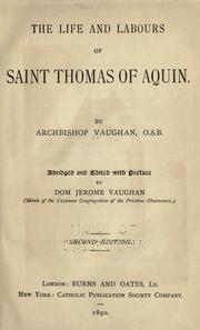 Cover of: The life and labours of Saint Thomas of Aquin