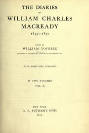 Cover of: The diaries of William Chalres Macready, 1833-1851