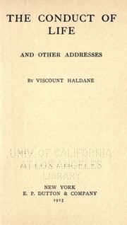 Cover of: The conduct of life: and other addresses
