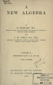 Cover of: A new algebra by Barnard, Samuel.