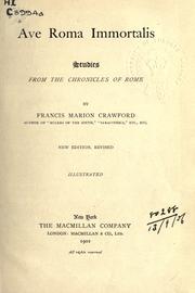 Cover of: Ave Roma Immortalis by Francis Marion Crawford