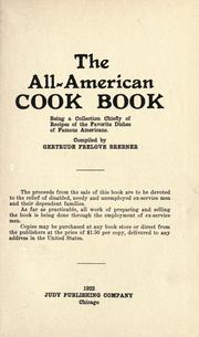 Cover of: The all-American cook book by Brebner, Gertrude Frelove Mrs.