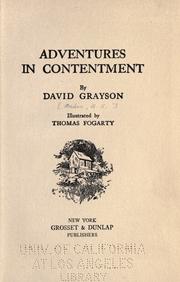 Cover of: Adventures in contentment by David Grayson