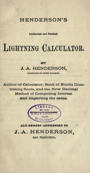 Cover of: Henderson's intellectual and practical lightning calculator