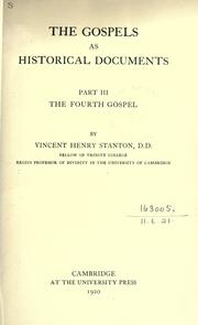 Cover of: The Gospels as historical documents ... by Vincent Henry Stanton