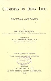 Cover of: Chemistry in daily life: popular lectures