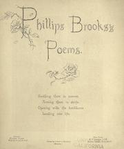 Cover of: Phillips Brooks's poems. by Phillips Brooks