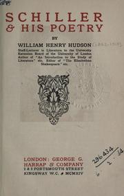 Cover of: Schiller & his poetry by William Henry Hudson