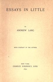 Cover of: Essays in little. by Andrew Lang