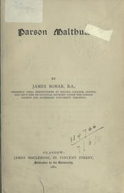 Cover of: Parson Malthus. by James Bonar