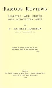 Cover of: Famous reviews by R. Brimley Johnson