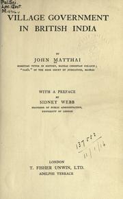 Village government in British India by John Matthai