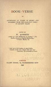 Cover of: Book-verse by W. Roberts, W. Roberts