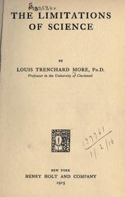 Cover of: The limitations of science. by Louis Trenchard More