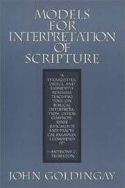 Cover of: Models for interpretation of scripture