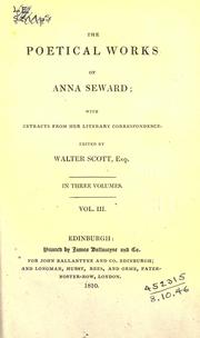 Cover of: Poetical works, with extracts from her literary correspondence. by Anna Seward