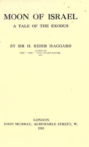 Cover of: Moon of Israel by H. Rider Haggard