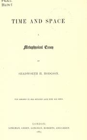 Time and space by Hodgson, Shadworth Hollway