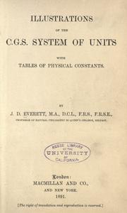 Cover of: Illustrations of the C.G.S. system of units by Everett, J. D.