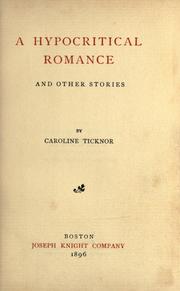 Cover of: A hypocritical romance: and other stories